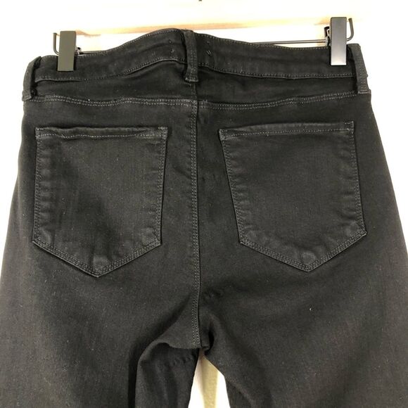 L’AGENCE Emmanuelle Black Cropped Skinny Jeans Ankle Zipper 28 - Picture 7 of 8